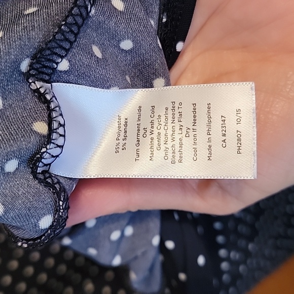 Talbots Blue White Polka Dot Dress - Picture 8 of 12